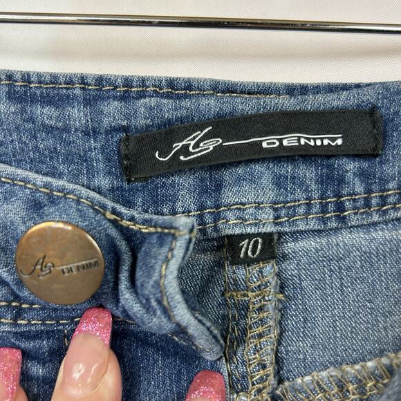 AS Denim Jeans Womens 10 Slim Faux Front Pockets Back Pockets Mid Rise - Picture 8 of 10